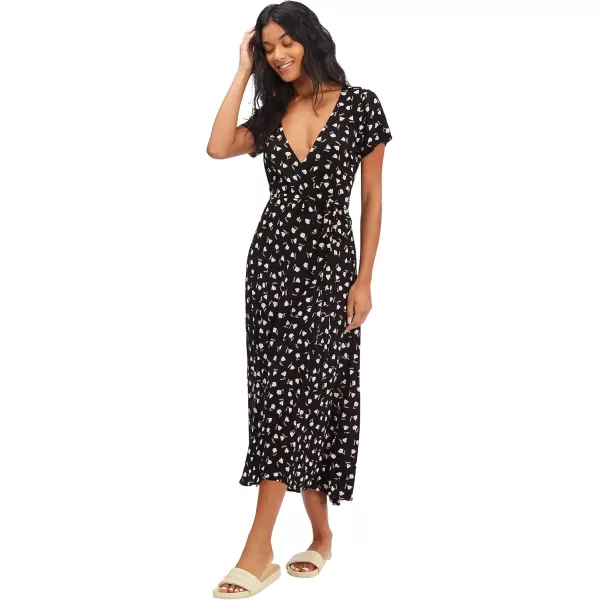 imageBillabong Womens Wrap Front Midi Length DressBlack