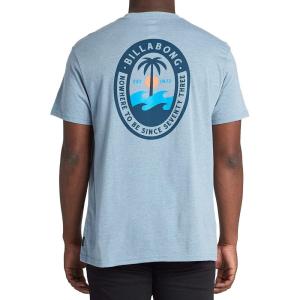 imageBillabong Mens Short Sleeve Premium Logo Graphic Tee TShirtDenim Heather