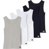 imageBillabong Mens Undershirts 5 Pack Lightweight Tank Tops for Men Classic Ribbed Cotton2 White  1 Navy 1 Grey  1 Blk