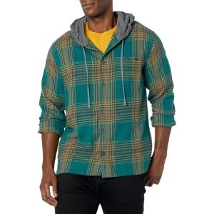 imageBillabong Mens Classic Hooded Baja Flannel ShirtDeep Teal 23