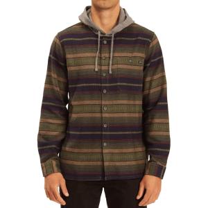 imageBillabong Mens Classic Hooded Baja Flannel ShirtStealth