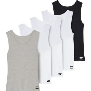imageBillabong Mens Undershirts 5 Pack Lightweight Tank Tops for Men Classic Ribbed Cotton3 White  1 Grey  1 Blk