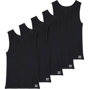 imageBillabong Mens Undershirts 5 Pack Lightweight Tank Tops for Men Classic Ribbed CottonBlack