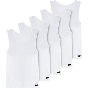 imageBillabong Mens Undershirts 5 Pack Lightweight Tank Tops for Men Classic Ribbed CottonWhite