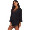 imageBillabong Womens Aloha Lace Up Tunic Swim CoverupBlack Pebble