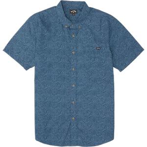 imageBillabong Mens Sundays Printed Woven Short Sleeve ShirtDark Blue