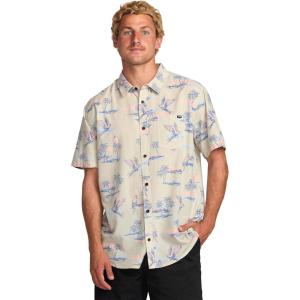 imageBillabong Mens Sundays Jacquard Short Sleeve Woven Button Down ShirtChili