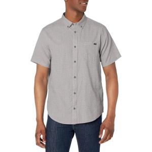 imageBillabong Mens Sundays Jacquard Short Sleeve Woven Button Down ShirtLight Grey