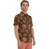 imageBillabong Mens Printed Short Sleeve Woven Button Down ShirtBrown