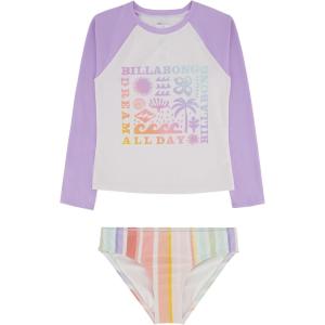 imageBillabong Girls TwoPiece Rashguard Swimsuit Set UPF 50 Sun Protection QuickDry Bathing SuitSandy Lilac