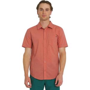imageBillabong Mens Printed Short Sleeve Woven Button Down ShirtDesert Pink