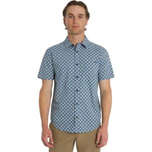 imageBillabong Mens Printed Short Sleeve Woven Button Down ShirtVintage Indigo