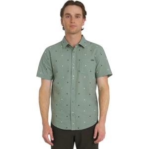 imageBillabong Mens Small Mark Short Sleeve Woven Button Down ShirtSage