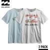 imageBillabong Mens 2 Pack Short Sleeve Lounge Crew Tee Graphic Lounge Wear CrewneckClearwaterWhite