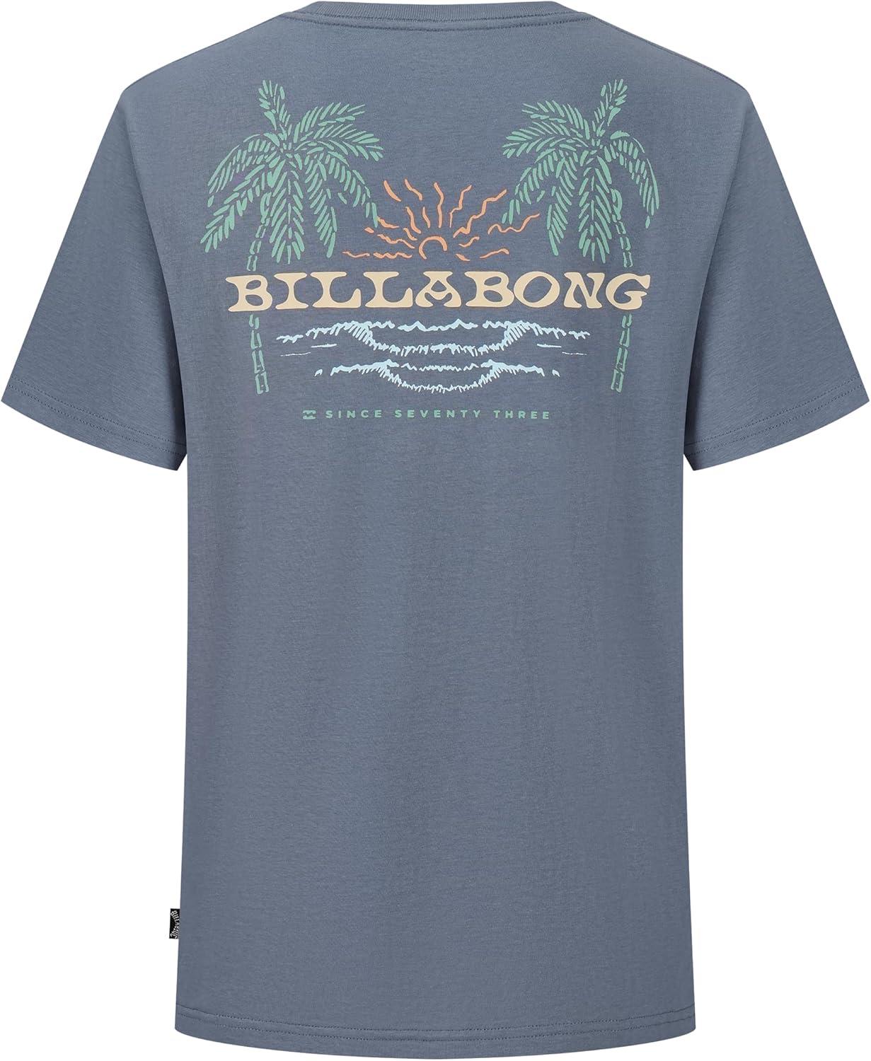 imageBillabong Boys Premium Short Sleeve Crew Neck Graphic TShirt Regular FitBlue Social