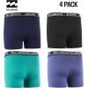 imageBillabong Boys Underwear 4 Pack Boxer Briefs for Boys 618 Durable Stretch Breathable Moisture WickingAqua  Blue blk