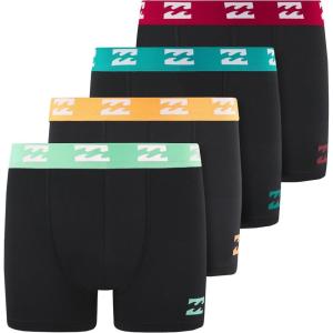 imageBillabong Boys Underwear 4 Pack Boxer Briefs for Boys 618 Durable Stretch Breathable Moisture WickingBlack With Colored Band
