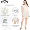 image:imageBillabong Womens Relaxed Fit Premium Quality Rayon Adjustable Short Jumpsuit Overall RomperSalt Crystal