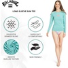image:imageBillabong Womens Swimwear UPF 50 Long Sleeve Sun Tee Rash Guard ShirtTidal Blue