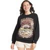 image:imageBillabong Womens Regular Fit Midweight Super Soft Brushed Fleece Crewneck SweatshirtBlack Sands