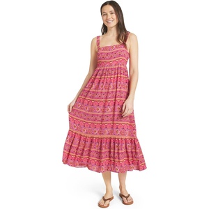 image:imageBillabong Womens Relaxed Fit Casual Smocked Top Maxi DressBerry Pink