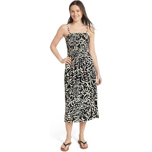 image:imageBillabong Womens Relaxed Fit Casual Smocked Waist Maxi DressBlack Pebble