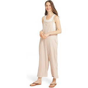image:imageBillabong Womens Relaxed Fit Premium Quality Rayon Adjustable One Piece Overall JumpsuitKhaki