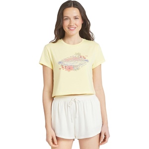 image:imageBillabong Womens Relaxed Fit Premium Soft Cotton Tee Short Sleeve Graphic Cropped TShirtRetro Yellow