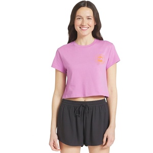image:imageBillabong Womens Relaxed Fit Premium Soft Cotton Tee Short Sleeve Graphic Cropped TShirtSweet Orchid