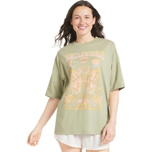 image:imageBillabong Womens Relaxed Fit Premium Soft Cotton Tee Short Sleeve Graphic Oversized TShirtPistachio