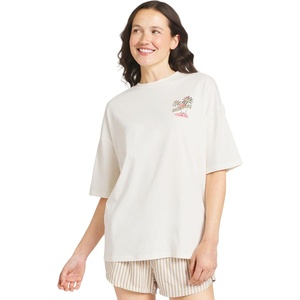 image:imageBillabong Womens Relaxed Fit Premium Soft Cotton Tee Short Sleeve Graphic Oversized TShirtSalt Crystal