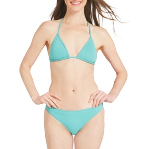 image:imageBillabong Womens Swimwear UPF 50 Adjustable Tie Triangle Bikini SetTidal Blue