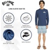 image:imageBillabong Mens Swimwear Regular Fit UPF 50 Long Sleeve Sun Tee Rash Guard ShirtInsignia Blue