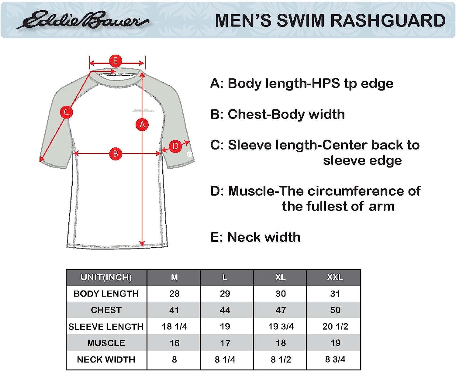 imageEddie Bauer Mens Short Sleeve Colorblock Rashguard Shirt  UPF 40 Sun Protection  Tailored for Outdoor PursuitsSlate Blue