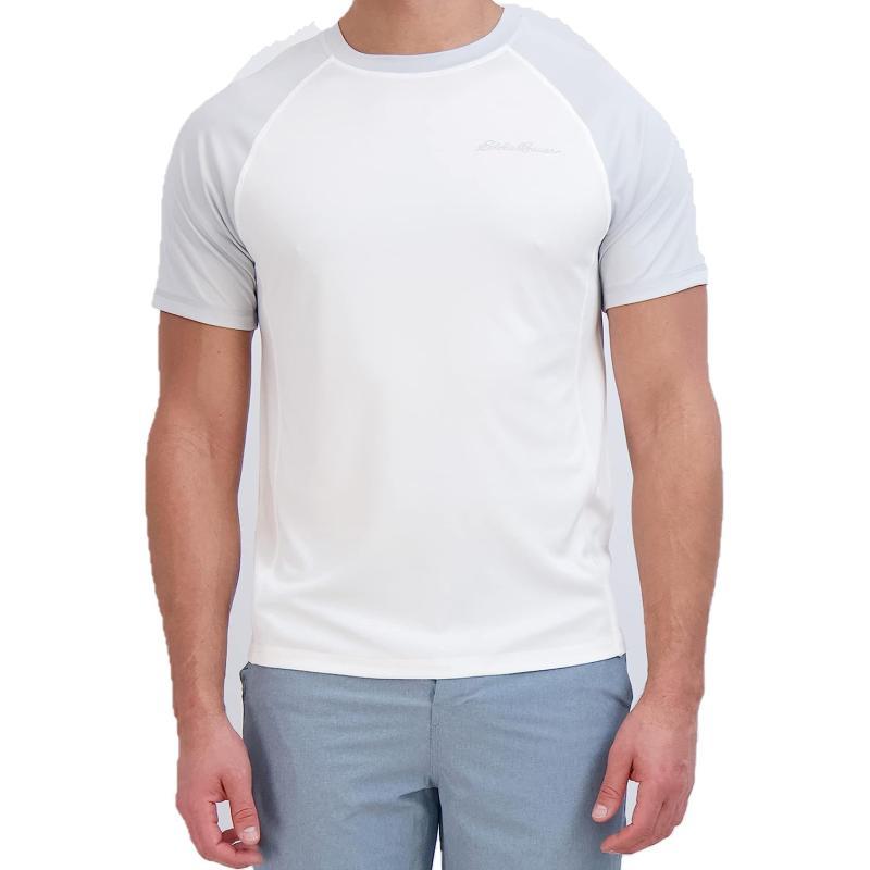 imageEddie Bauer Mens Short Sleeve Colorblock Rashguard Shirt  UPF 40 Sun Protection  Tailored for Outdoor PursuitsCement
