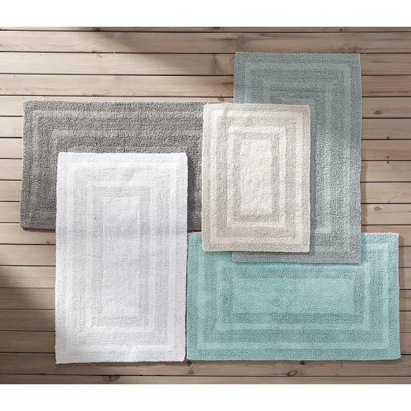 imageEddie Bauer  Bathroom Rug Runner Soft Tufted Cotton Bathroom Decor Super Absorbent amp Quick Dry Logan Light Grey 60 x 22Chrome Grey 2 Piece