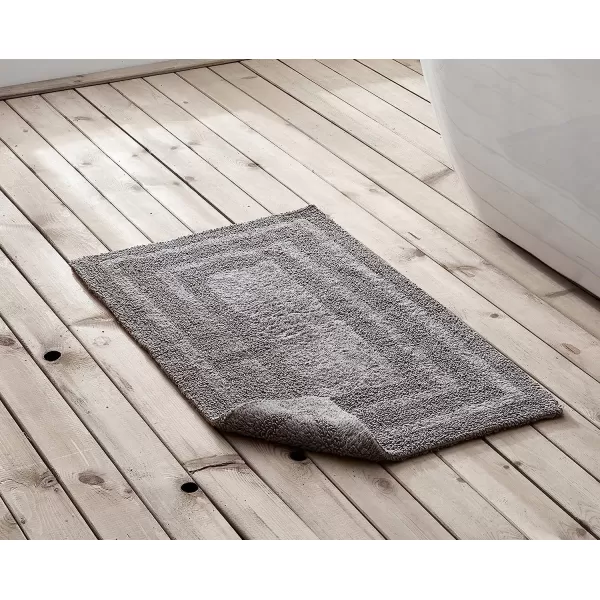 imageEddie Bauer  Bathroom Rug Runner Soft Tufted Cotton Bathroom Decor Super Absorbent amp Quick Dry Logan Light Grey 60 x 22Chrome Grey 2 Piece
