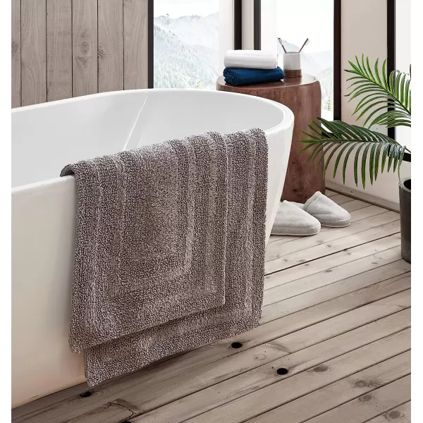 imageEddie Bauer  Bathroom Rug Runner Soft Tufted Cotton Bathroom Decor Super Absorbent amp Quick Dry Logan Light Grey 60 x 22Chrome Grey 2 Piece
