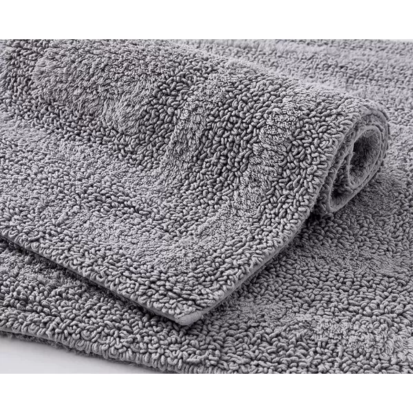 imageEddie Bauer  Bathroom Rug Runner Soft Tufted Cotton Bathroom Decor Super Absorbent amp Quick Dry Logan Light Grey 60 x 22Chrome Grey Runner