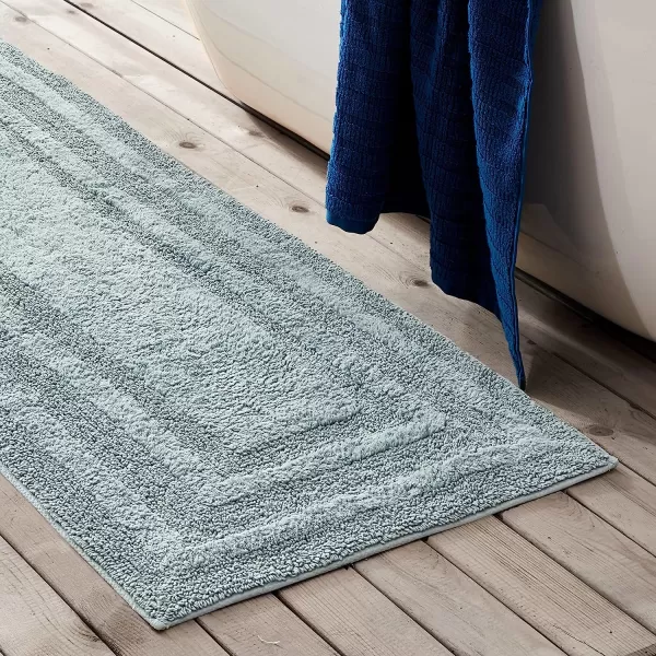 imageEddie Bauer  Bathroom Rug Runner Soft Tufted Cotton Bathroom Decor Super Absorbent amp Quick Dry Logan Light Grey 60 x 22Green Runner