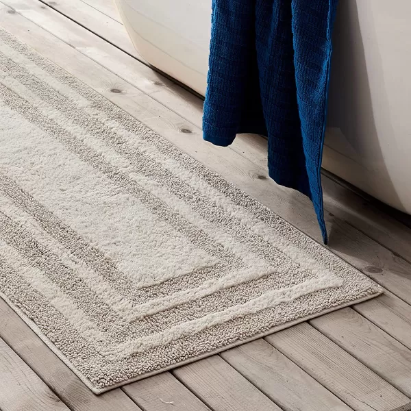 imageEddie Bauer  Bathroom Rug Runner Soft Tufted Cotton Bathroom Decor Super Absorbent amp Quick Dry Logan Light Grey 60 x 22Light Grey Runner