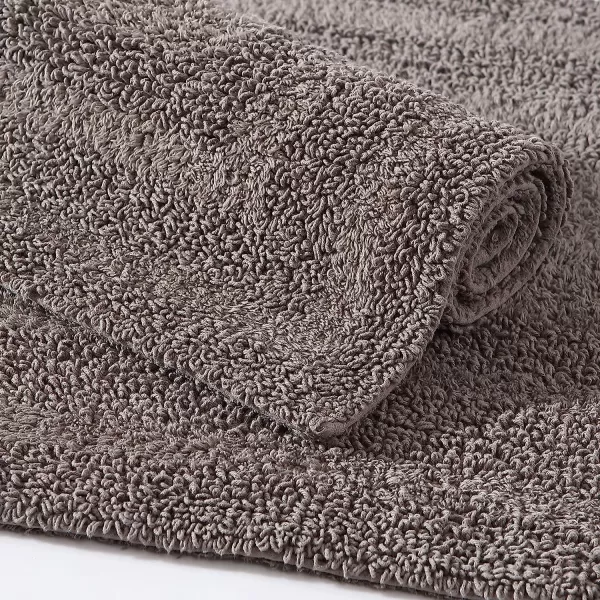 imageEddie Bauer  Bathroom Rug Runner Soft Tufted Cotton Bathroom Decor Super Absorbent amp Quick Dry Logan Light Grey 60 x 22Medium Brown 2 Piece
