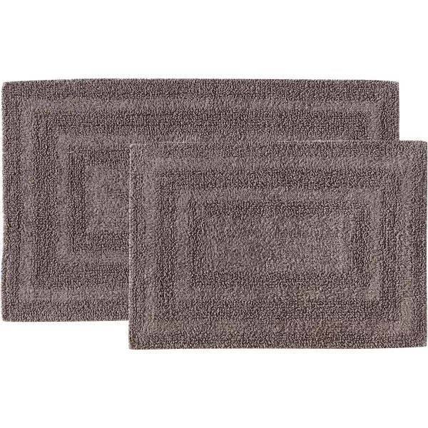 imageEddie Bauer  Bathroom Rug Runner Soft Tufted Cotton Bathroom Decor Super Absorbent amp Quick Dry Logan Light Grey 60 x 22Medium Brown 2 Piece