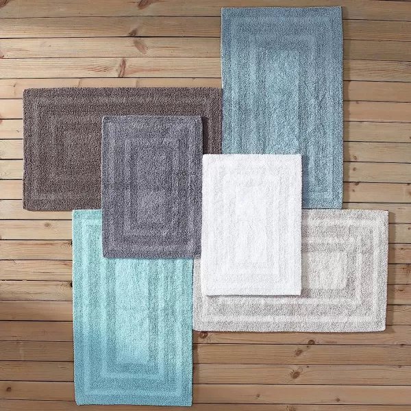 imageEddie Bauer  Bathroom Rug Runner Soft Tufted Cotton Bathroom Decor Super Absorbent amp Quick Dry Logan Light Grey 60 x 22Medium Brown 2 Piece