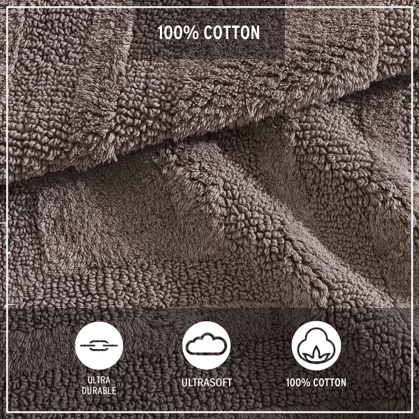 imageEddie Bauer  Bathroom Rug Runner Soft Tufted Cotton Bathroom Decor Super Absorbent amp Quick Dry Logan Light Grey 60 x 22Medium Brown Runner