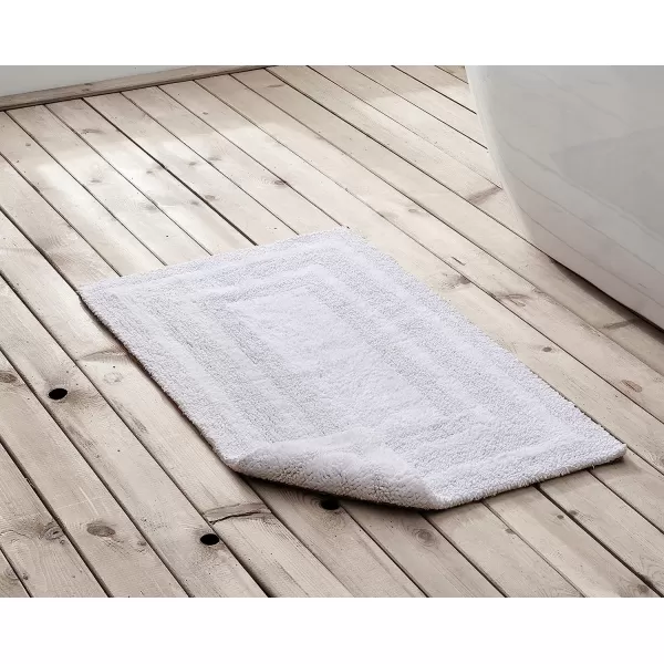 imageEddie Bauer  Bathroom Rug Runner Soft Tufted Cotton Bathroom Decor Super Absorbent amp Quick Dry Logan Light Grey 60 x 22White 2 Piece