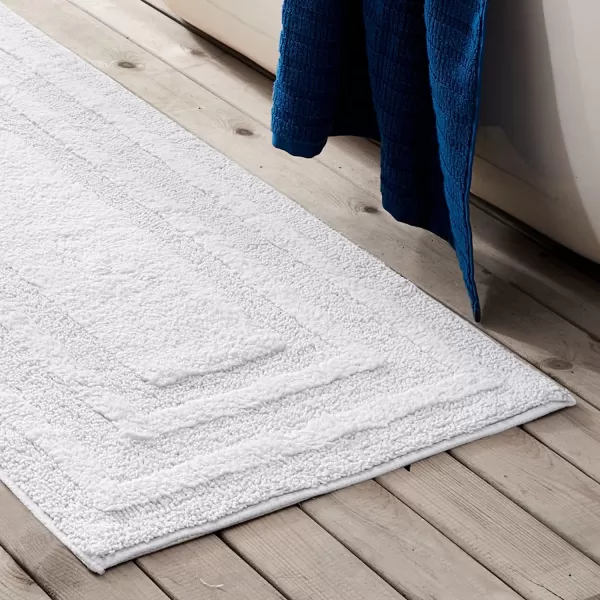 imageEddie Bauer  Bathroom Rug Runner Soft Tufted Cotton Bathroom Decor Super Absorbent amp Quick Dry Logan Light Grey 60 x 22White Runner