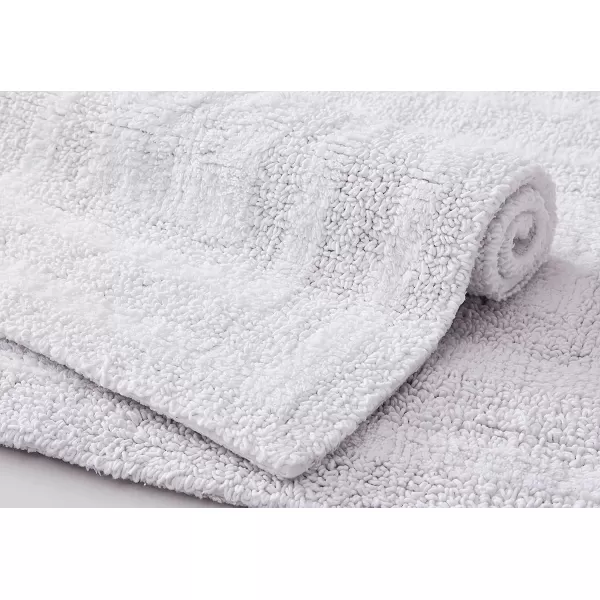 imageEddie Bauer  Bathroom Rug Runner Soft Tufted Cotton Bathroom Decor Super Absorbent amp Quick Dry Logan Light Grey 60 x 22White Runner