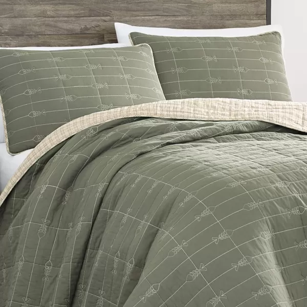 imageEddie Bauer  Daybed Set Reversible Cotton Bedding with Matching Shams amp Decorative Pillow Cover Lightweight Home Decor for All Seasons Troutdale Green DaybedKing