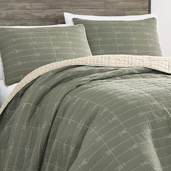 imageEddie Bauer  Daybed Set Reversible Cotton Bedding with Matching Shams amp Decorative Pillow Cover Lightweight Home Decor for All Seasons Troutdale Green DaybedQueen